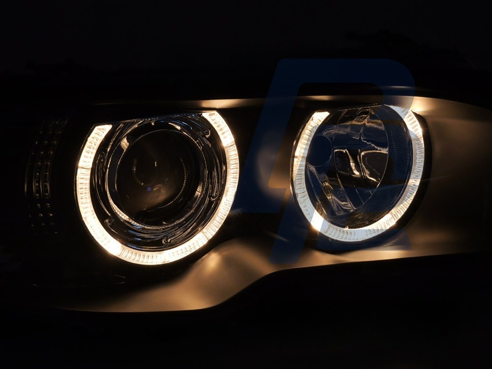 Xenon Angel Eyes Headlights Black for BMW E46 2003–2006 Coupe Convertible - 3