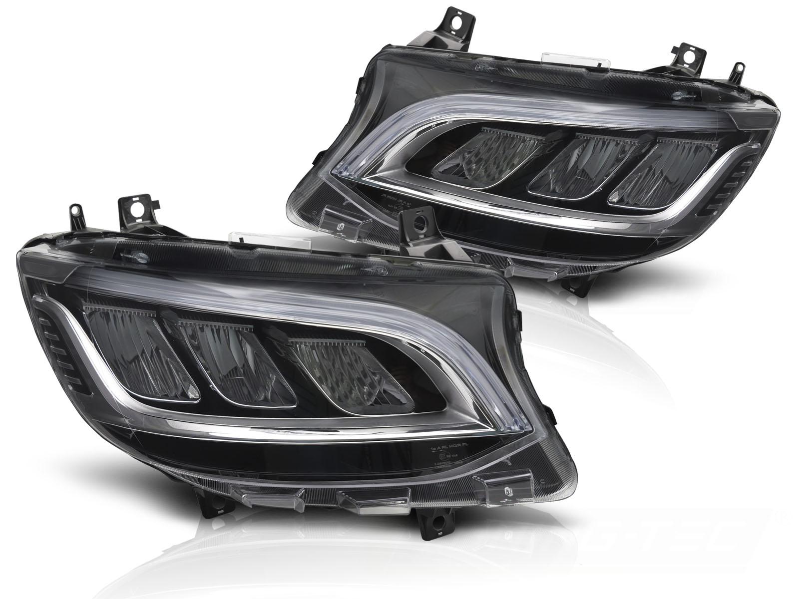 STRÅLKASTARE FULL LED KROM DRL TILL MERCEDES SPRINTER 2018-2023