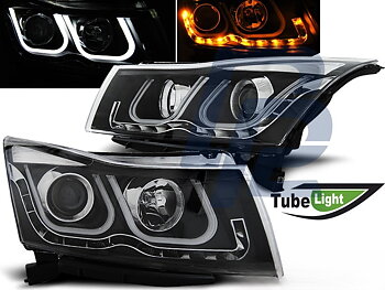 STRÅLKASTARE CHEVROLET CRUZE 2009-2012 TUBE LIGHT SVART USA-VERSION