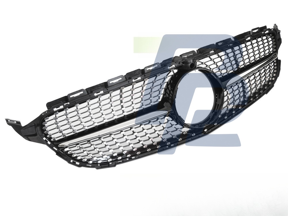 Grille Diamond Black/Chrome with Camera Hole for Mercedes W205 2014–2018 / S205 2014–2018 / C205 2015–2018 / A205 2016–2018 - 4