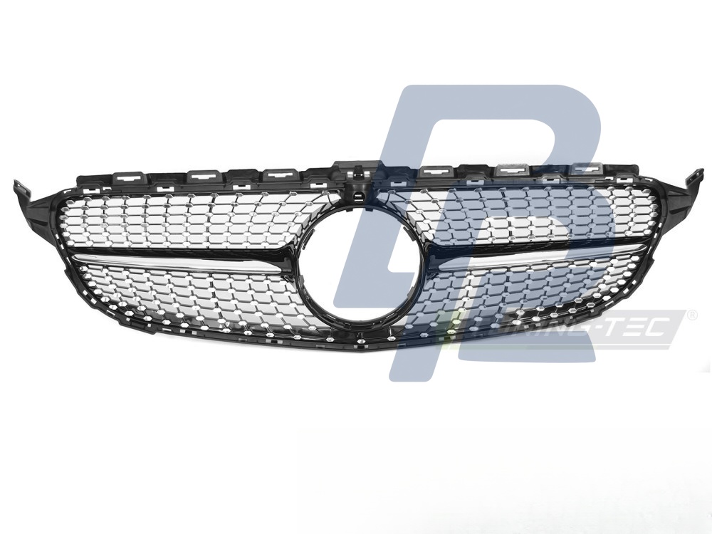 Grille Diamond Black/Chrome with Camera Hole for Mercedes W205 2014–2018 / S205 2014–2018 / C205 2015–2018 / A205 2016–2018 - 3
