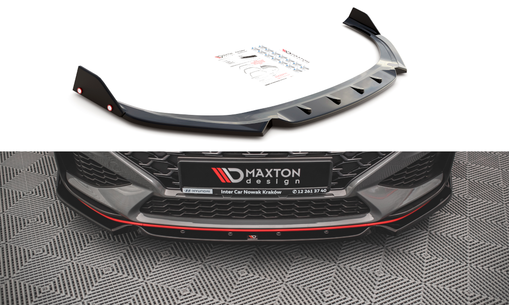 FRONT SPLITTER V.1 + FLAPS SUITABLE FOR HYUNDAI I30 N / I30 N-LINE HATCHBACK/FASTBACK MK3 FACELIFT – MAXTON DESIGN