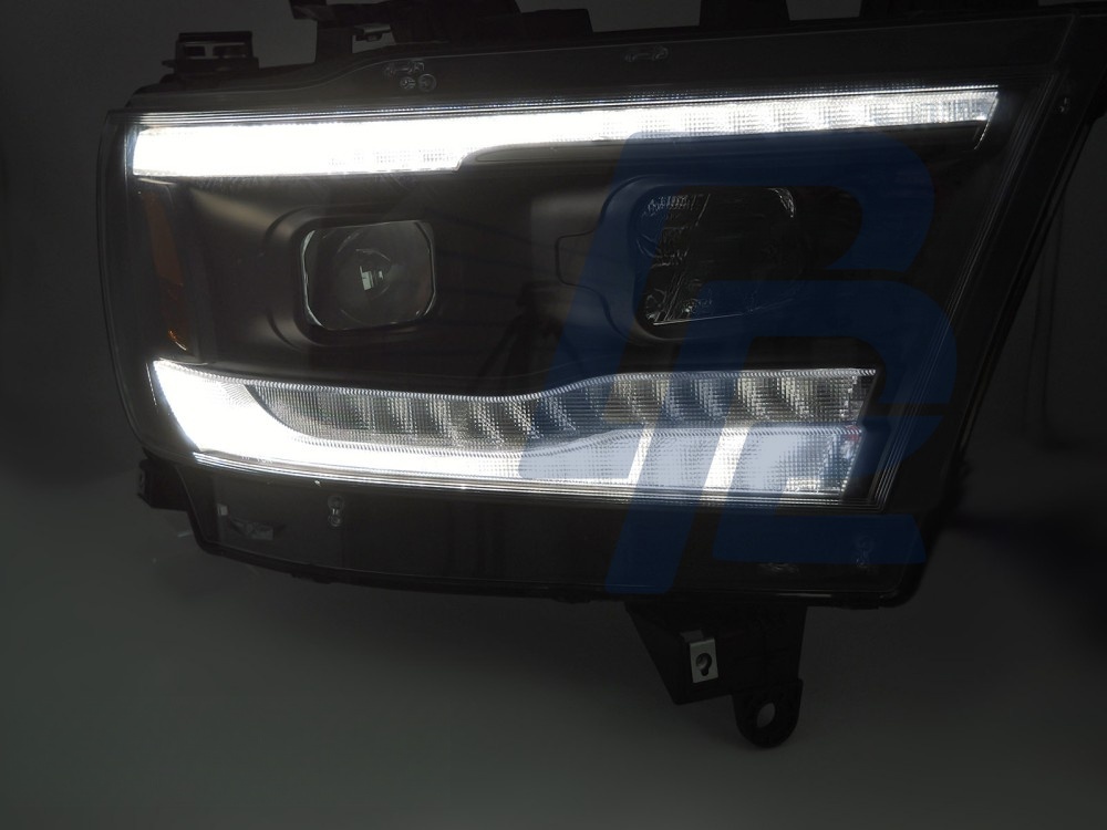 Headlights for Dodge Ram 2019–2022 Black Tube Sequential - 3