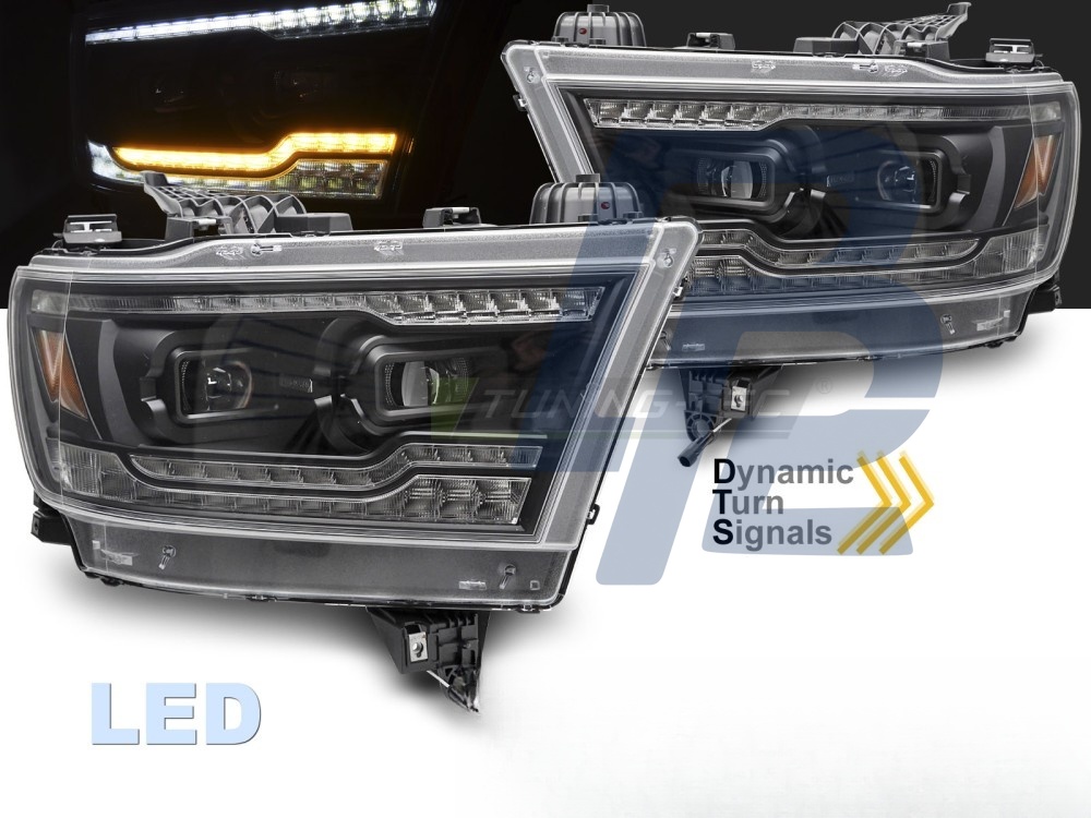 Full LED Headlights Black for Dodge Ram 2019–2022 - 2