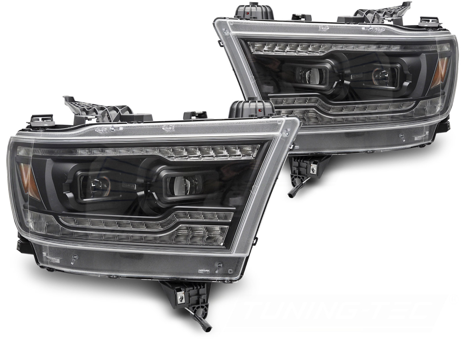 FULL-LED-STRÅLKASTARE SVART TILL DODGE RAM 2019-2022
