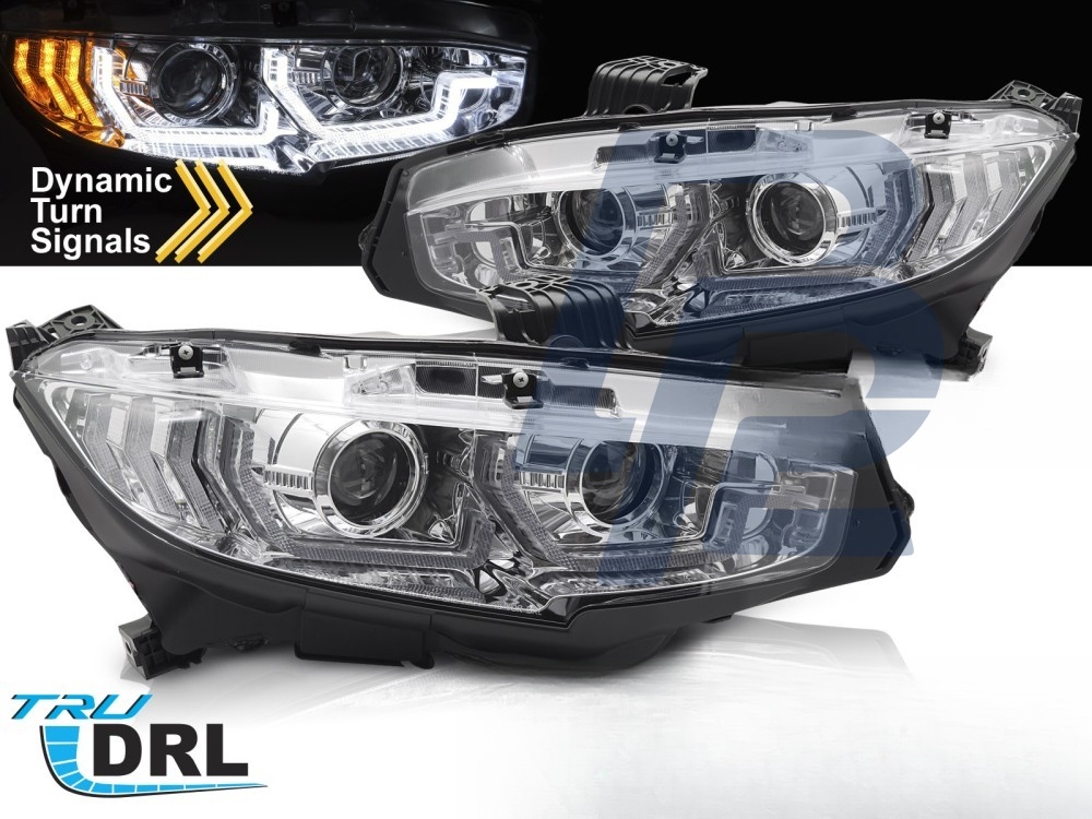 Headlights Chrome DRL Sequential for Honda Civic X 2016–2021 - 6