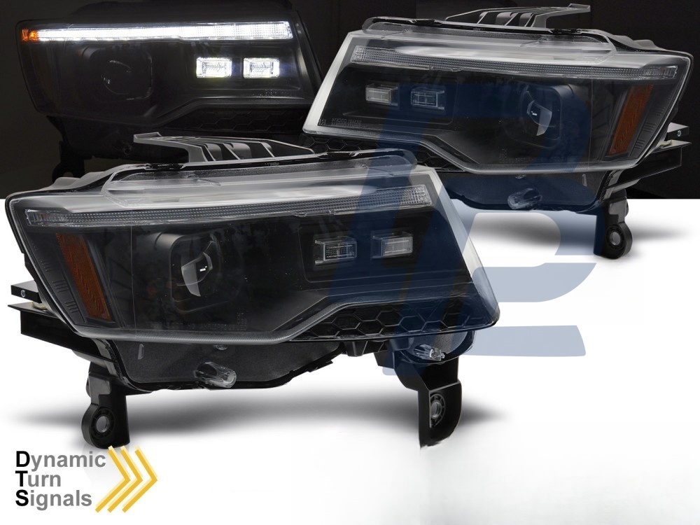 Headlights for Jeep Grand Cherokee 2014–2021 Black Tube Light Sequential - 4
