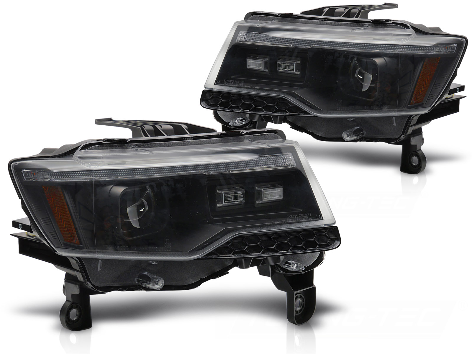 STRÅLKASTARE JEEP GRAND CHEROKEE 2014-2021 SVART TUBE LIGHT SEQ HID