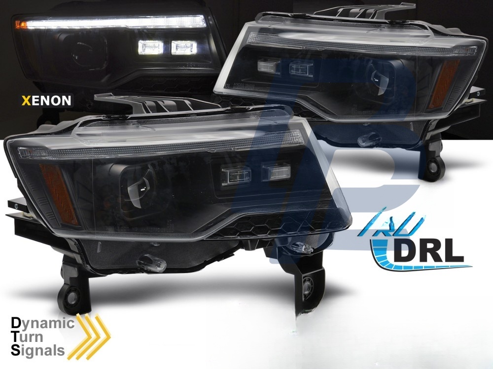 Headlights for Jeep Grand Cherokee 14-21 Black Tube Light Sequential HID - 5