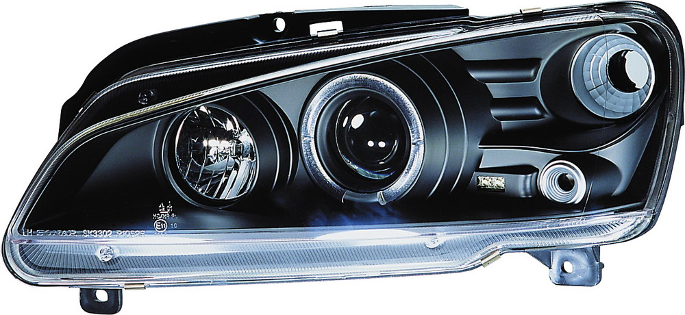 PEUGEOT 106 4/96+ BLACK 1-PIECE ANGELEY HEADLIGHTS