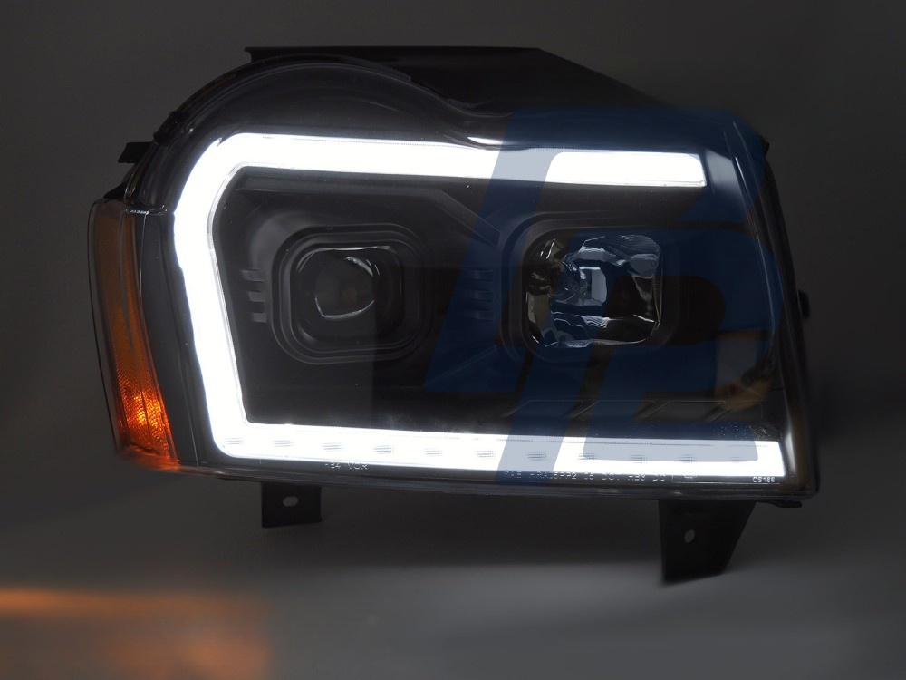 Headlights for Jeep Grand Cherokee 2005–2008 Tube Light Black - 5