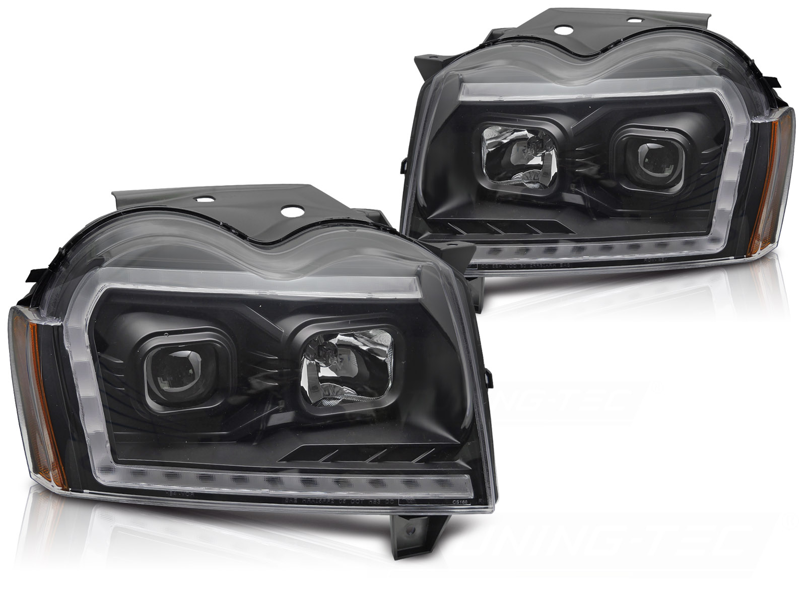 STRÅLKASTARE JEEP GRAND CHEROKEE 2005-2008 TUBE LIGHT SVART