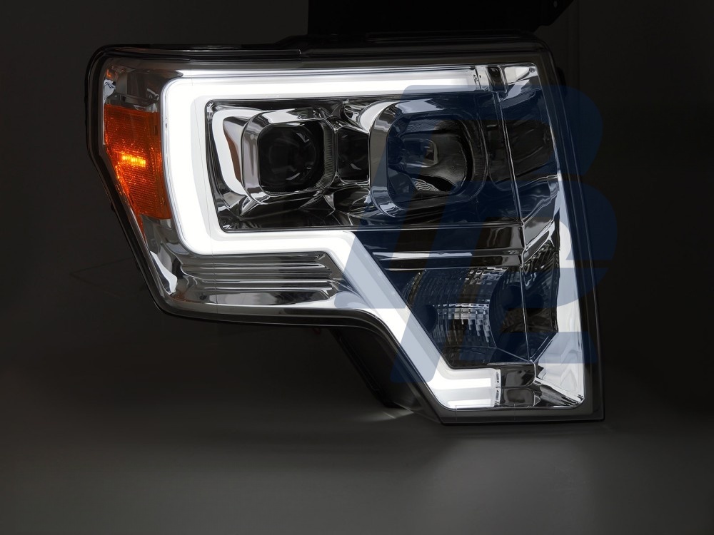 Headlights for Ford F150 MK12 2008–2014 Tube Light Chrome - 4