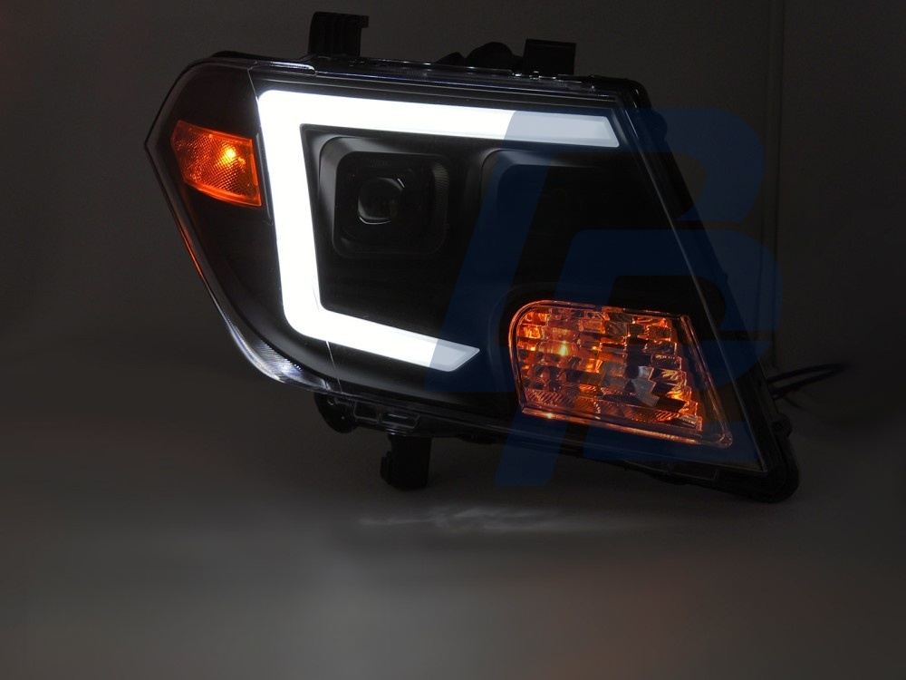 Headlights for Nissan Frontier 2010–2014 Tube Lights Black - 2