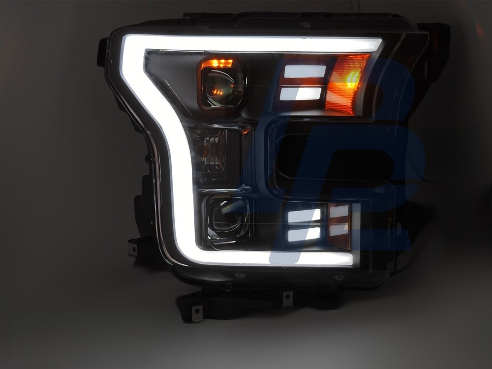 Headlights Tube Light Black for Ford F150 MK13 2014–2017 - 4