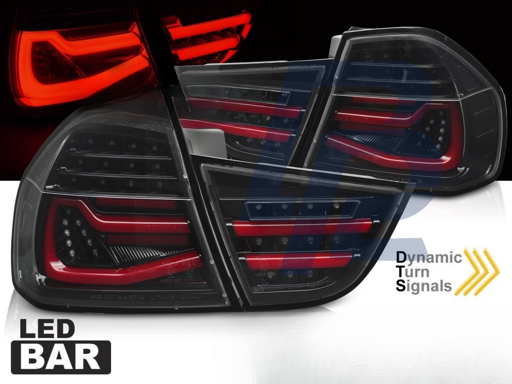 LED Bar Tail Lights Black Sequential for BMW E90 2009–2011 - 4