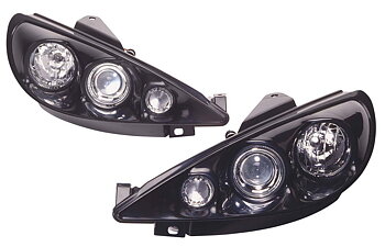 PEUGEOT 206 3D STYLE BLACK HEADLIGHTS