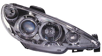 PEUGEOT 206 02+ + GTI 99+ ANGELEYE CHROME HEADLIGHTS