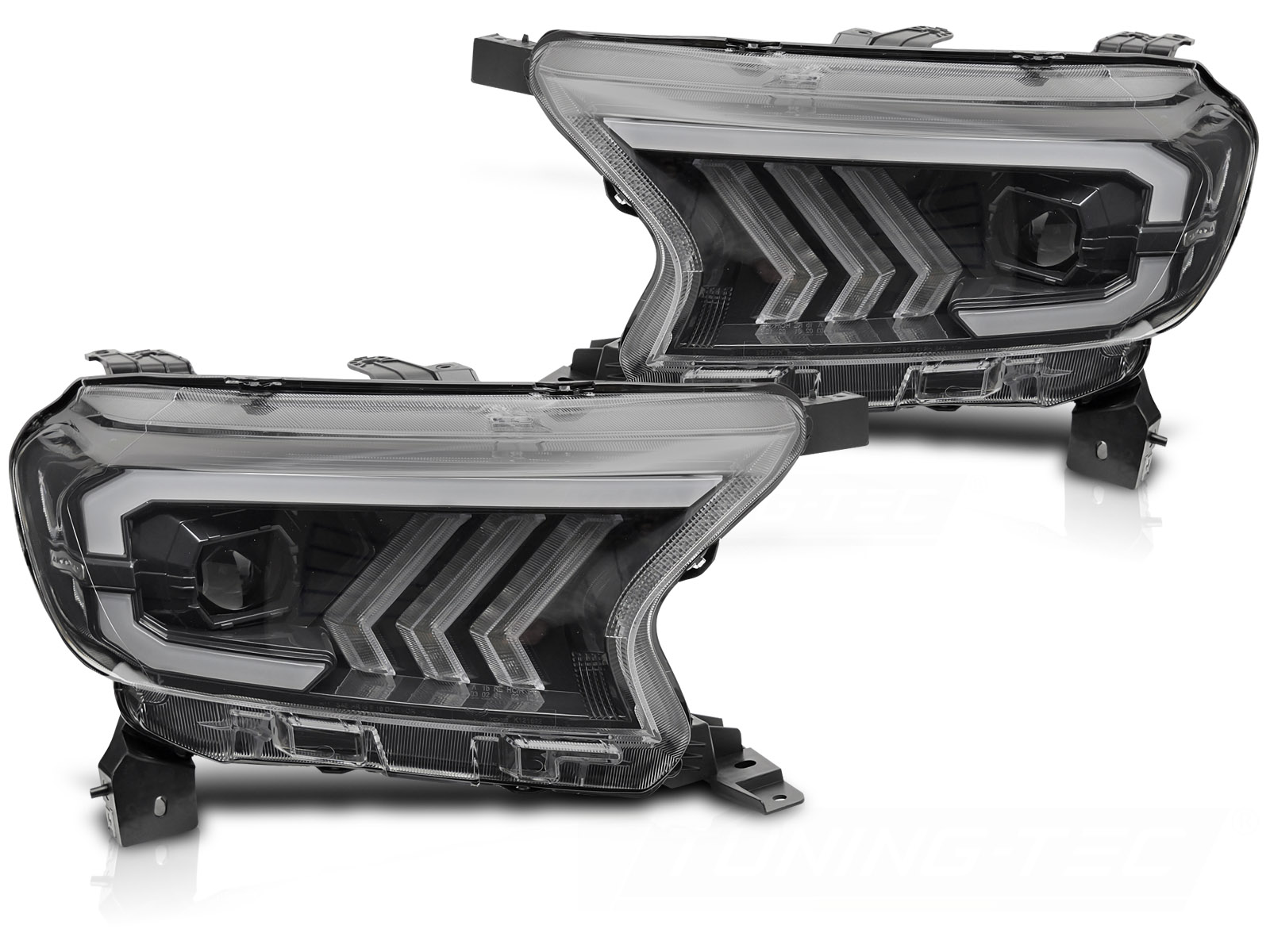 STRÅLKASTARE TUBE LIGHT SVART TILL FORD RANGER V 2016-2022