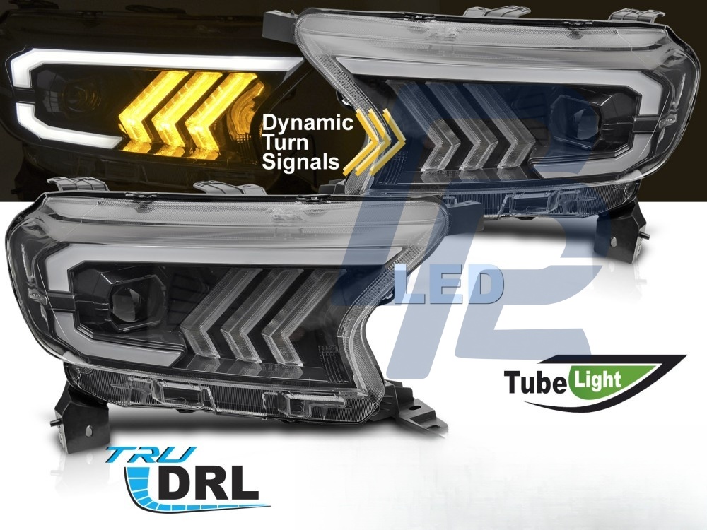 Headlights Tube Light Black for Ford Ranger V 2016–2022 - 5