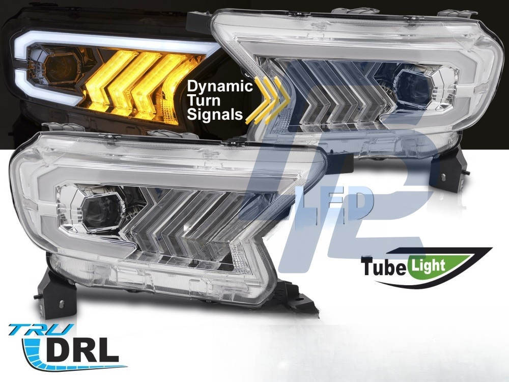 Headlights Tube Light Chrome for Ford Ranger V 2016–2022 - 2