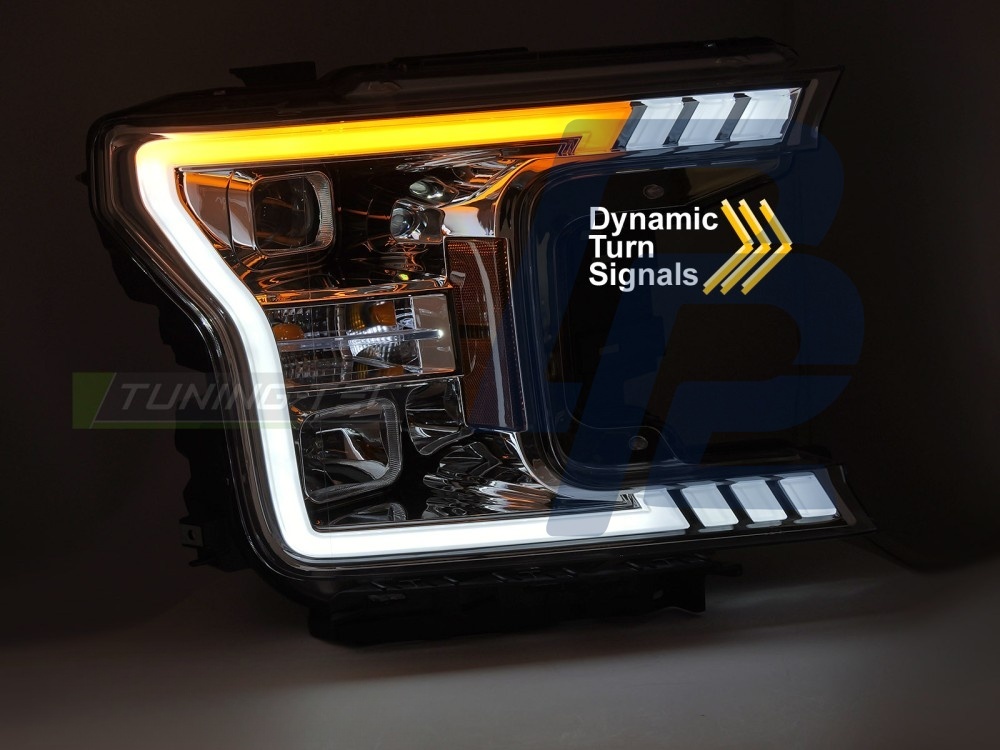 Headlights Tube Light Chrome for Ford F150 MK13 2017–2020 - 5