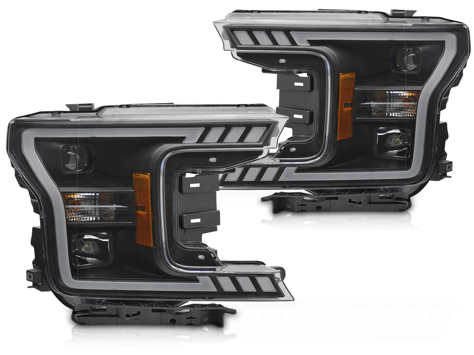STRÅLKASTARE TUBE LIGHT SVART TILL FORD F150 MK13 2017-2020