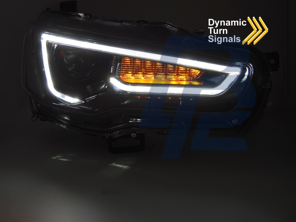 Headlights for Mitsubishi Lancer 8 2008–2016 Tube Light Black - 5
