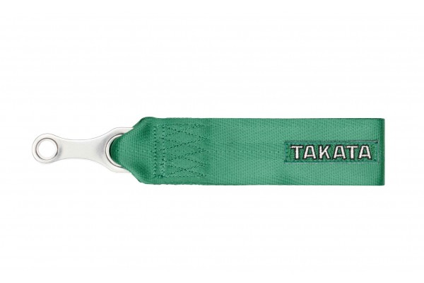 TAKATA TOW STRAP GREEN BOLT-ON 7/16 HARDWARE LENGTH 17CM