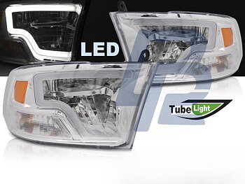 STRÅLKASTARE DODGE RAM 2009-2018 TUBE LIGHT KROM LED