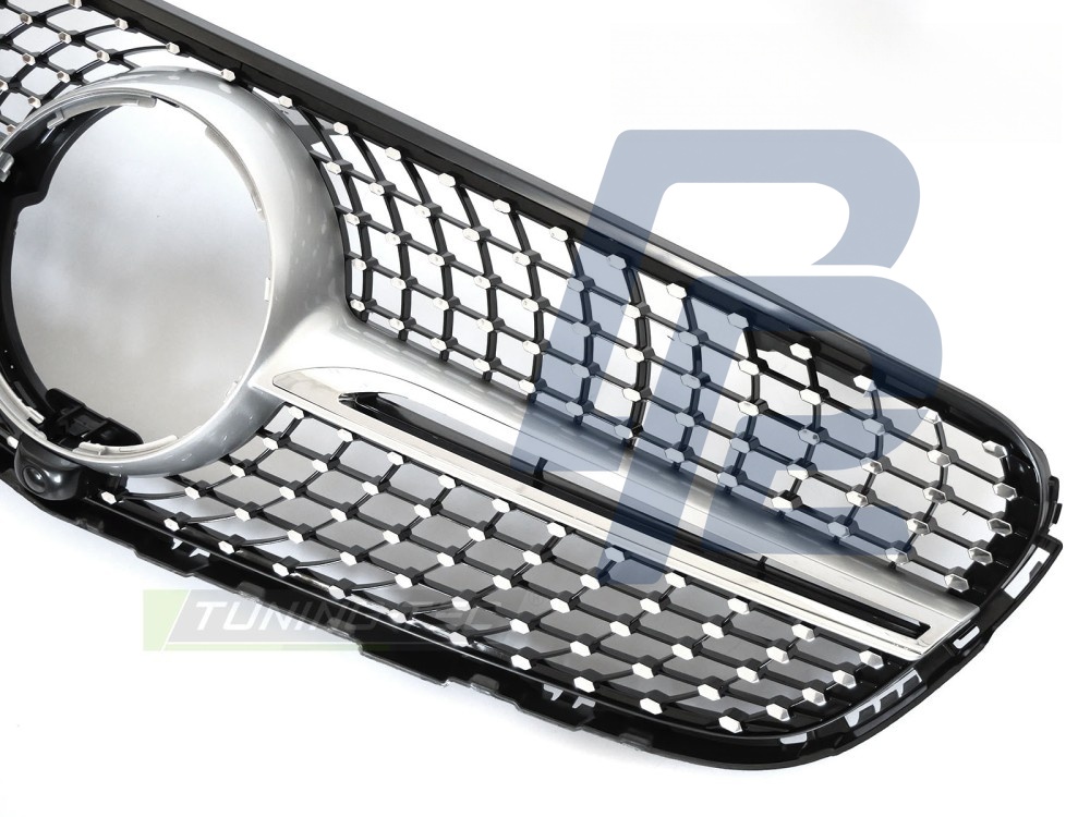 Grille Diamond Silver Chrome with Camera Hole for Mercedes GLC W253 2015–2018 - 2