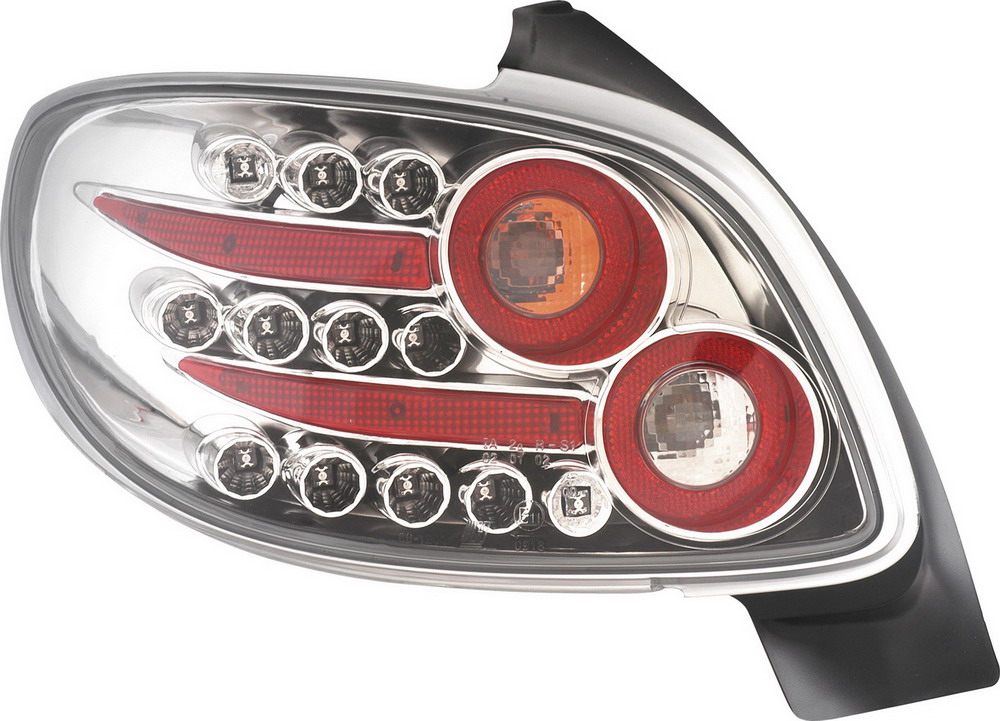 PEUGEOT 206 3/5D 98+ CLEAR LED TAILLIGHTS