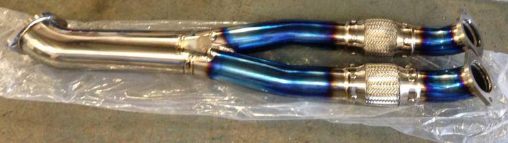 NISSAN GTR R35 08+ LINNEY GTC TITAN TITANIUM Y-PIPES 102MM - 3