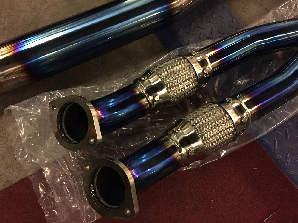 NISSAN GTR R35 08+ LINNEY GTC TITAN TITANIUM Y-PIPES 102MM - 5