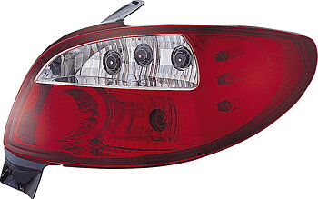 PEUGEOT 206 2/4D RED/CLEAR TAILLIGHTS