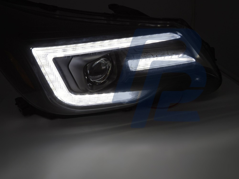 Tube Light Headlights with DRL Black for Subaru Forester IV 2013–2018 - 4