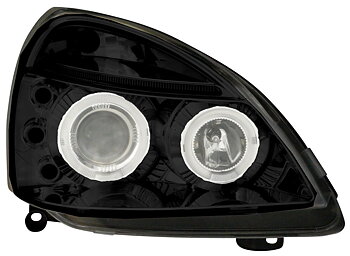 RENAULT CLIO II 01+ BLACK ANGELEYE HEADLIGHTS