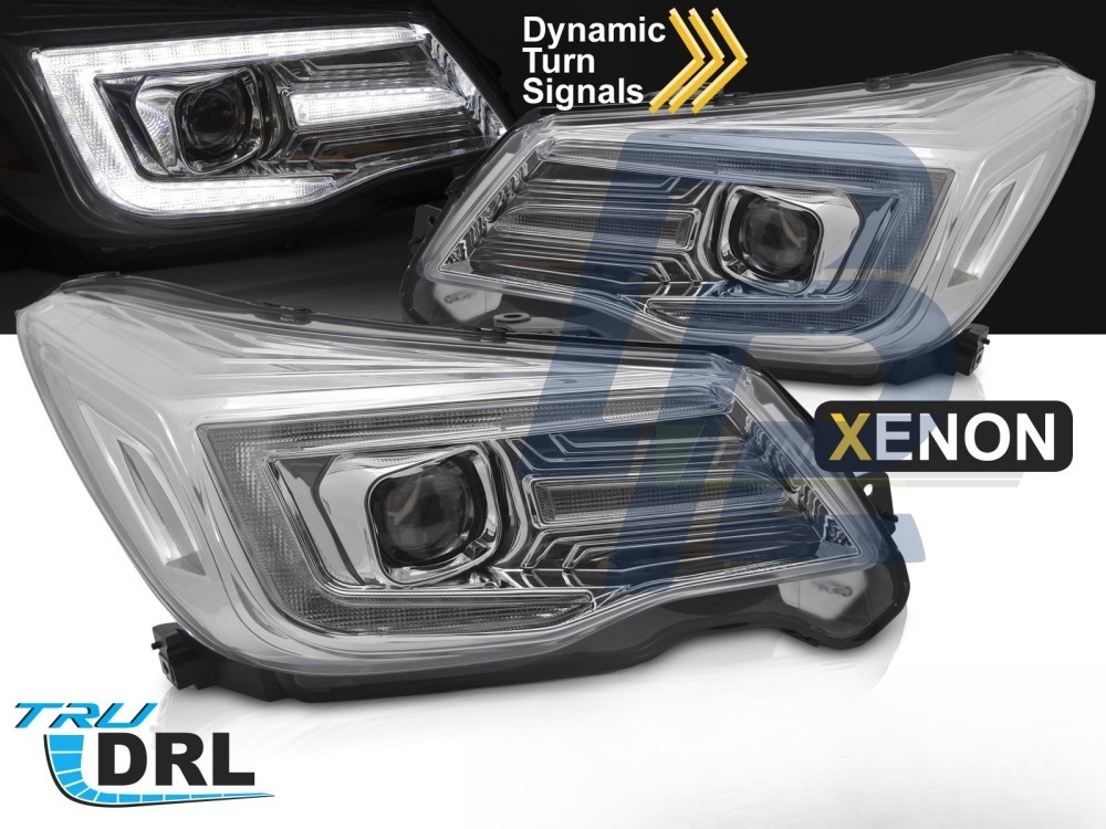 Xenon Tube Light Headlights with DRL Chrome for Subaru Forester IV 2013–2018 - 3