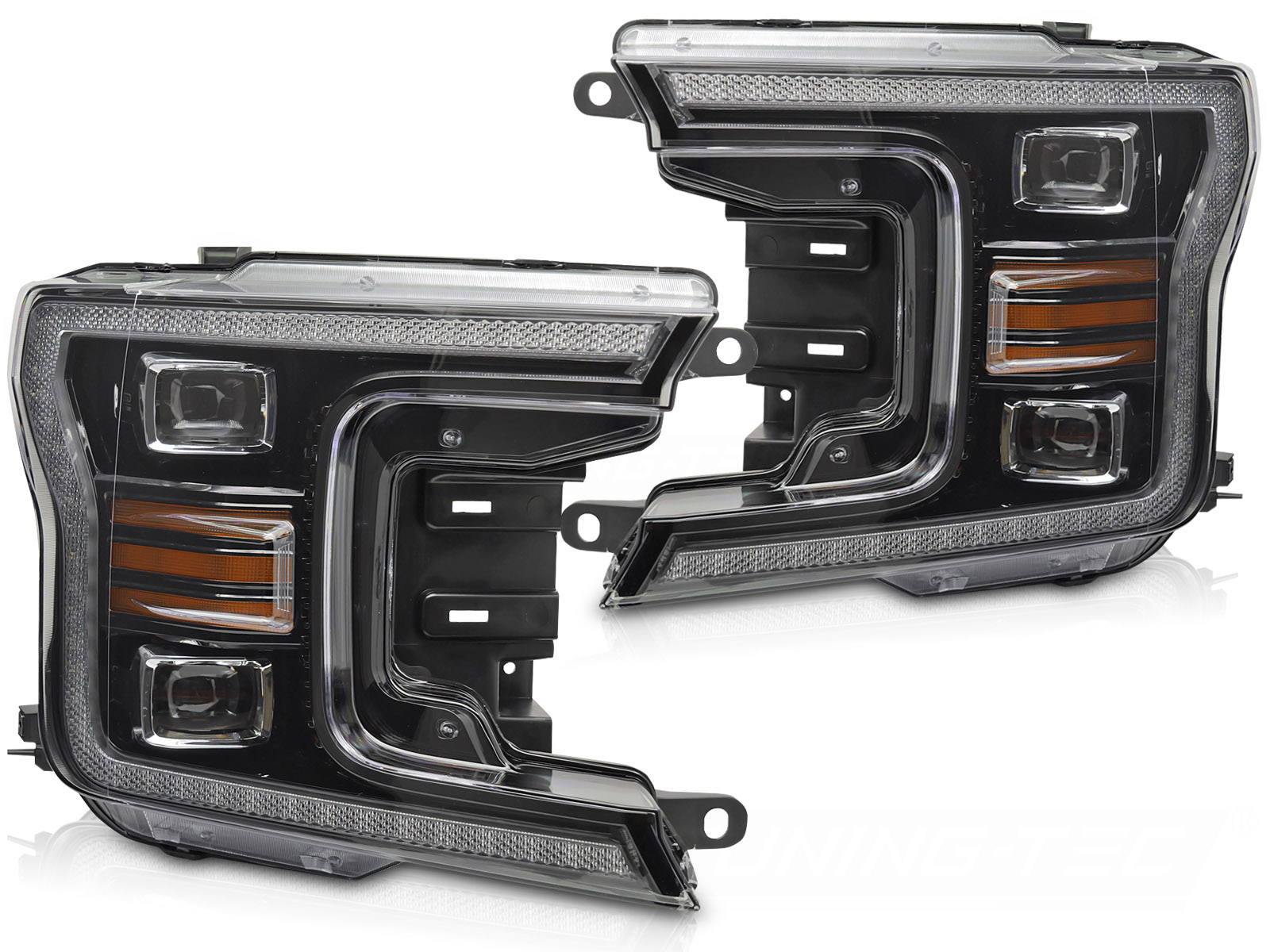 LED-STRÅLKASTARE SVART DRL TILL FORD F150 MK13 2017-2020
