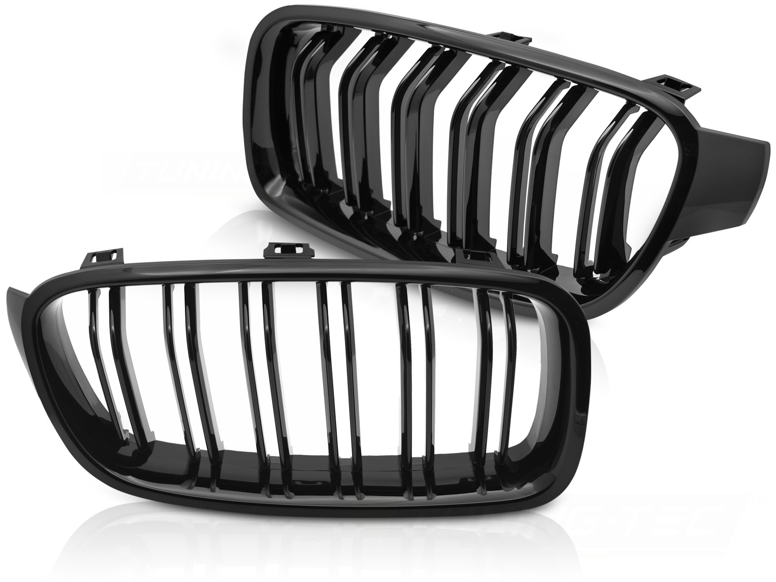 GRILL SPORT BLANK SVART DUBBELRIBBAD TILL BMW F30 / F31 2011-2018