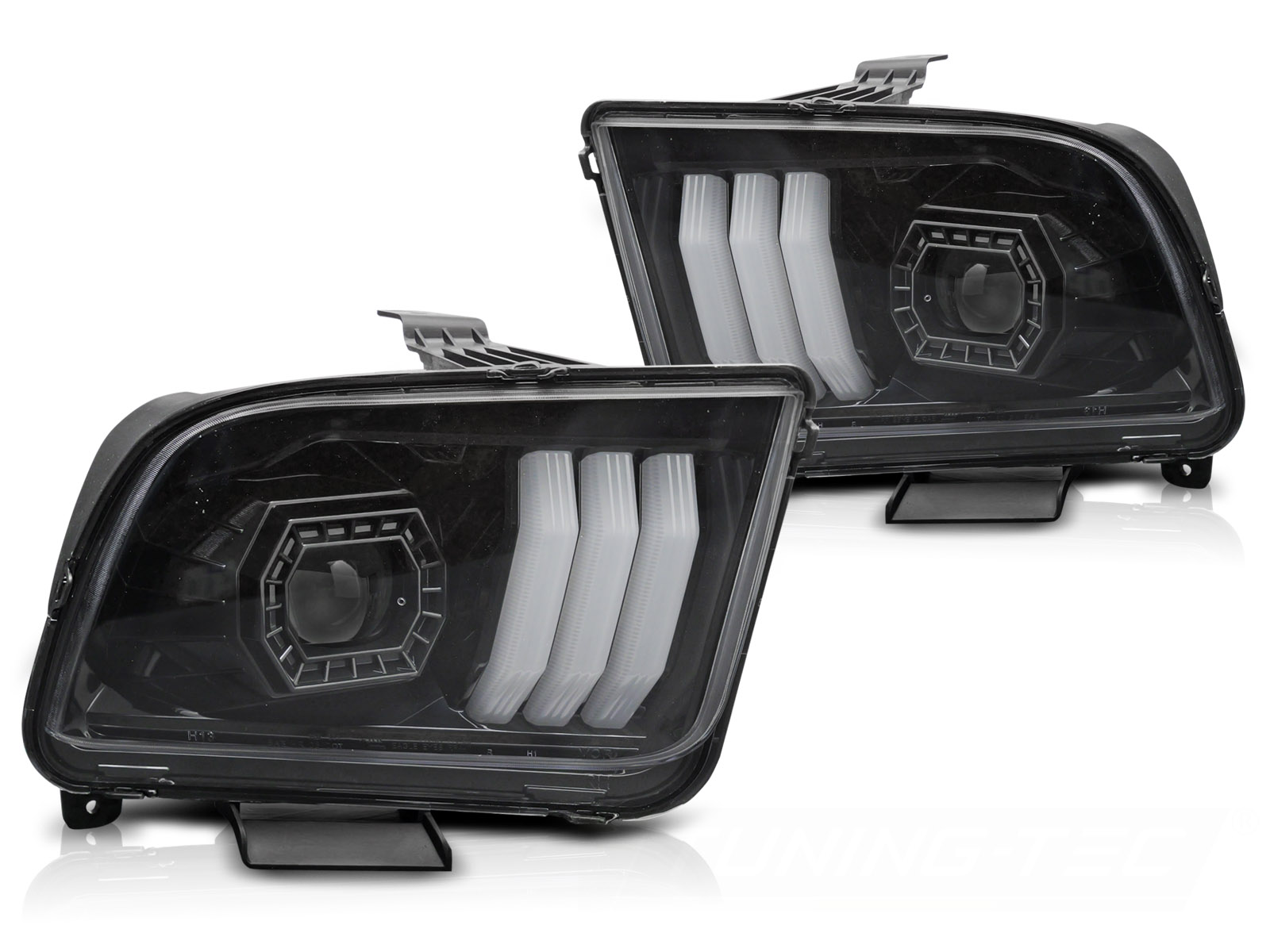STRÅLKASTARE FORD MUSTANG 2004-2009 TUBE LIGHT SVART