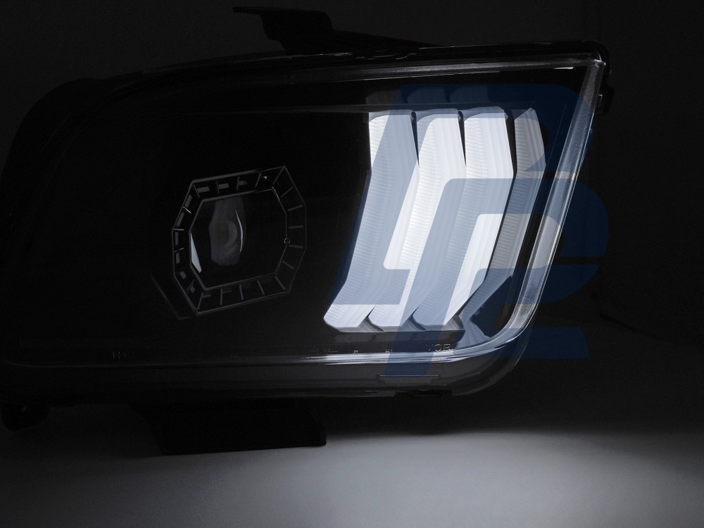 Headlights for Ford Mustang 2004–2009 Tube Light Black - 4