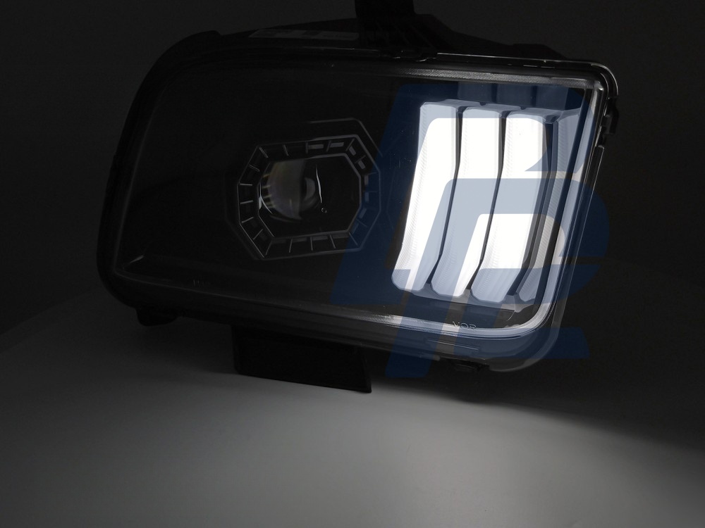 Headlights for Ford Mustang 2004–2009 Tube Light Black - 2