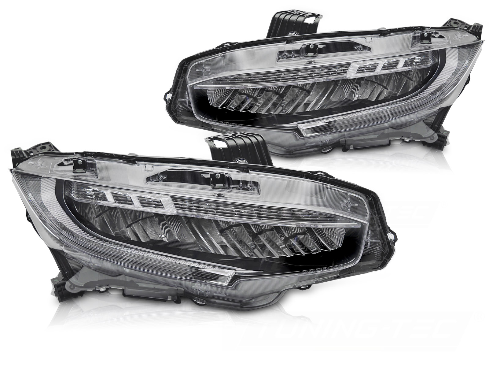 FULL-LED-STRÅLKASTARE SVART TILL HONDA CIVIC X 2016-2021