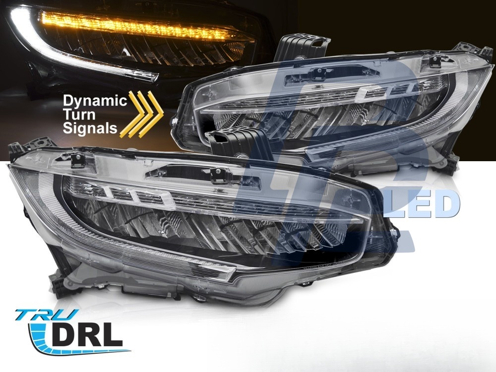 Full LED Headlights Black for Honda Civic X 2016–2021 - 4