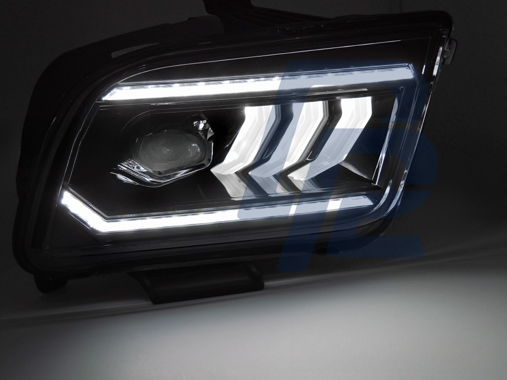 Headlights Tube LED Black for Ford Mustang 2004–2009 - 5