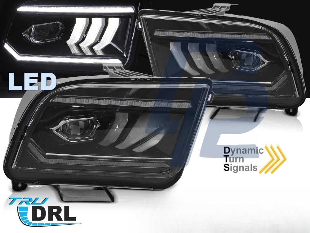 Headlights Tube LED Black for Ford Mustang 2004–2009 - 4