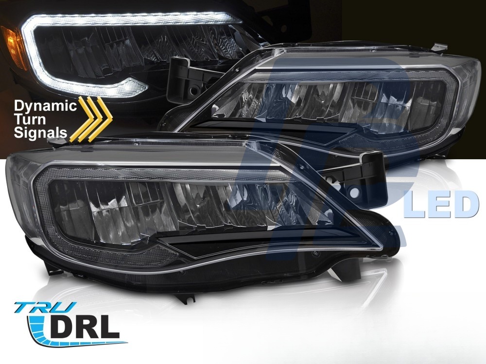 LED Tube Light Headlights Black for Subaru WRX 2008–2014 - 3