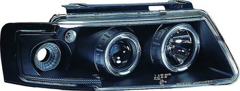 VW PASSAT 97-00 BLACK+1-PIECE ANGELEYE HEADLIGHTS
