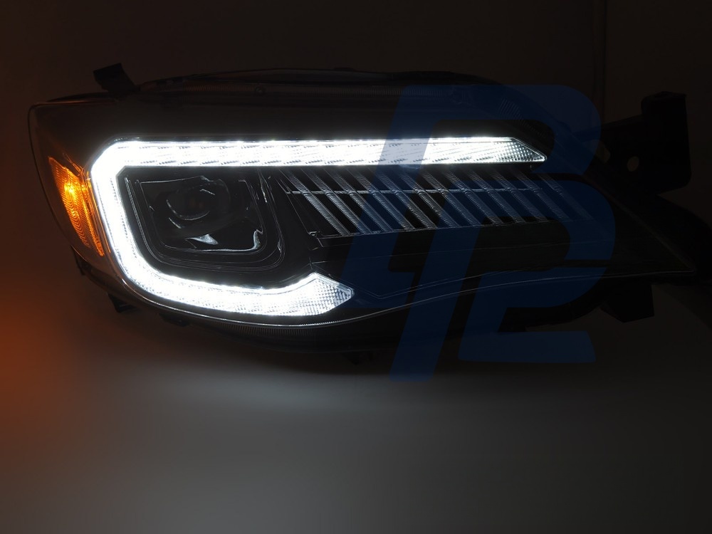 LED Tube Light Headlights Black for Subaru WRX 2008–2014 - 2